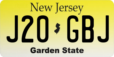 NJ license plate J20GBJ