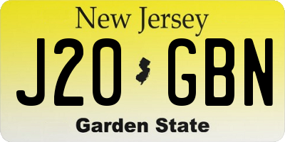 NJ license plate J20GBN