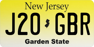NJ license plate J20GBR