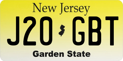 NJ license plate J20GBT