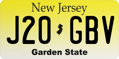 NJ license plate J20GBV
