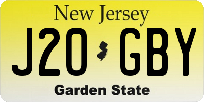 NJ license plate J20GBY