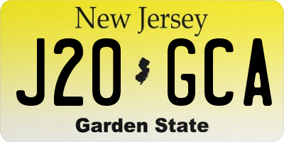 NJ license plate J20GCA