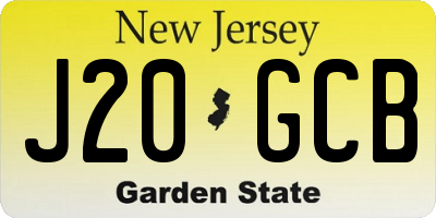 NJ license plate J20GCB