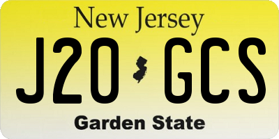 NJ license plate J20GCS