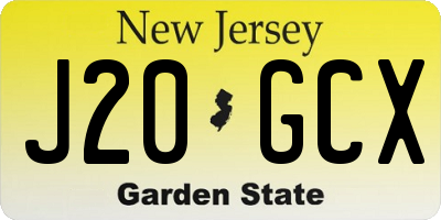 NJ license plate J20GCX
