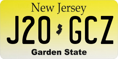 NJ license plate J20GCZ
