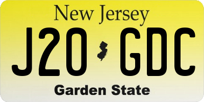NJ license plate J20GDC