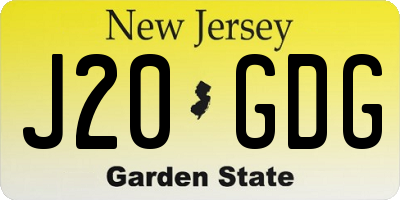 NJ license plate J20GDG