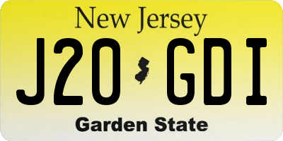 NJ license plate J20GDI