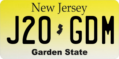 NJ license plate J20GDM