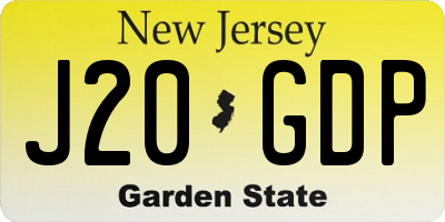 NJ license plate J20GDP