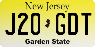 NJ license plate J20GDT