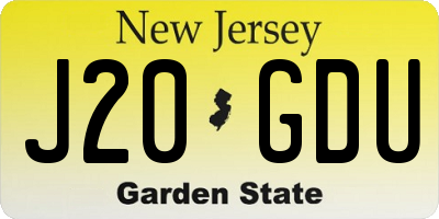 NJ license plate J20GDU