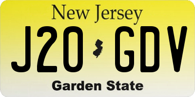 NJ license plate J20GDV