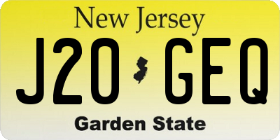 NJ license plate J20GEQ