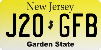 NJ license plate J20GFB