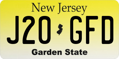 NJ license plate J20GFD