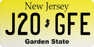 NJ license plate J20GFE