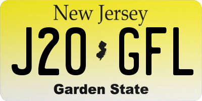 NJ license plate J20GFL
