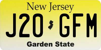 NJ license plate J20GFM