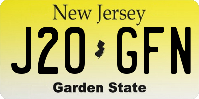NJ license plate J20GFN