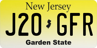 NJ license plate J20GFR