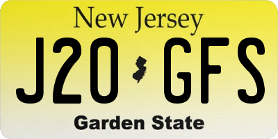 NJ license plate J20GFS
