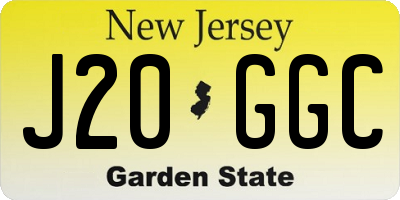NJ license plate J20GGC