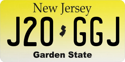 NJ license plate J20GGJ