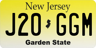 NJ license plate J20GGM
