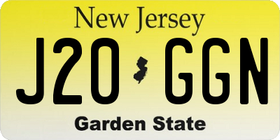 NJ license plate J20GGN