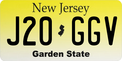 NJ license plate J20GGV