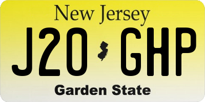 NJ license plate J20GHP