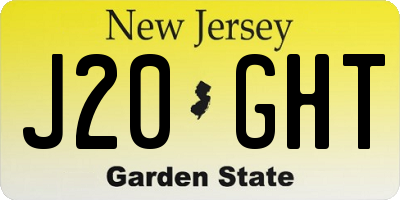 NJ license plate J20GHT