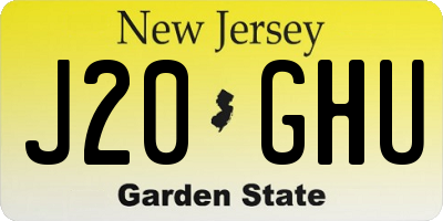NJ license plate J20GHU