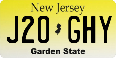 NJ license plate J20GHY