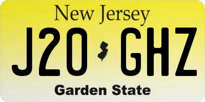 NJ license plate J20GHZ