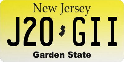 NJ license plate J20GII