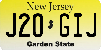 NJ license plate J20GIJ