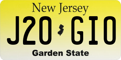 NJ license plate J20GIO