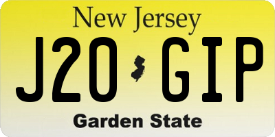 NJ license plate J20GIP