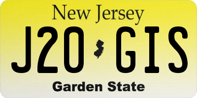 NJ license plate J20GIS