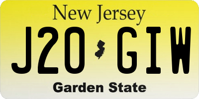 NJ license plate J20GIW
