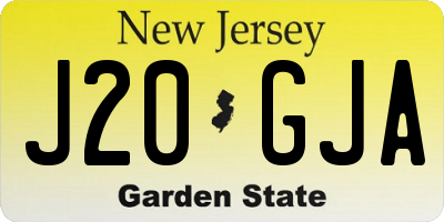 NJ license plate J20GJA