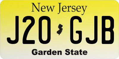 NJ license plate J20GJB
