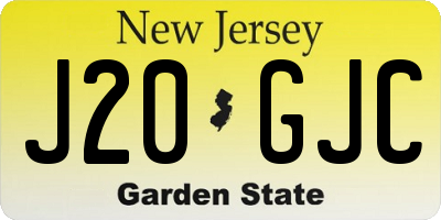 NJ license plate J20GJC