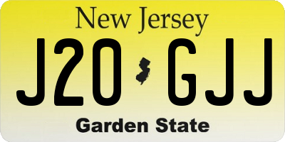 NJ license plate J20GJJ