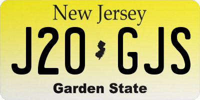 NJ license plate J20GJS