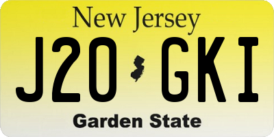 NJ license plate J20GKI